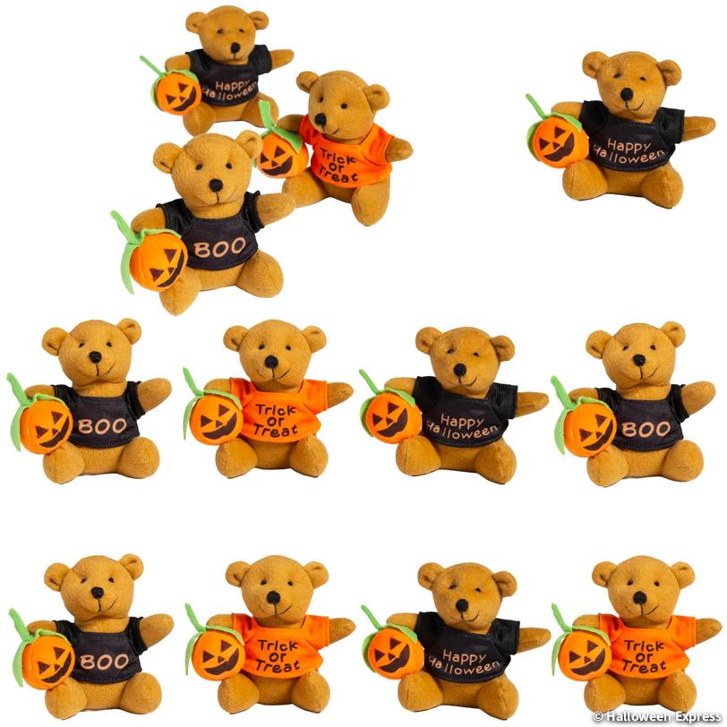 Halloween Stuffed Bears with T-Shirt &amp; Jack-O'-Lantern - 9 pc Image