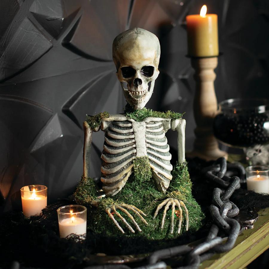 thumbnail image 2 of Creeping Skeletons Skull Figurine Statue - Creepy Halloween Decor 2 of 5