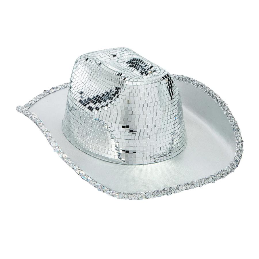 Sequined Mirrored Cowboy Hat - Sparkly Disco Cowgirl Costume Hat Adults Custom Cowgirl Hat, Disco Ball Decor, Cowboy Hat, Mirror  main image 4