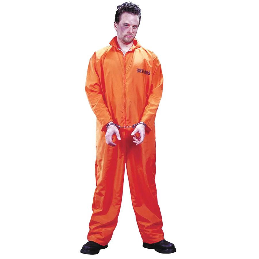 thumbnail image 2 of Fun World Prisoner/Jail Convict Costume For Men – Adult One Size Black/White 2 of 5